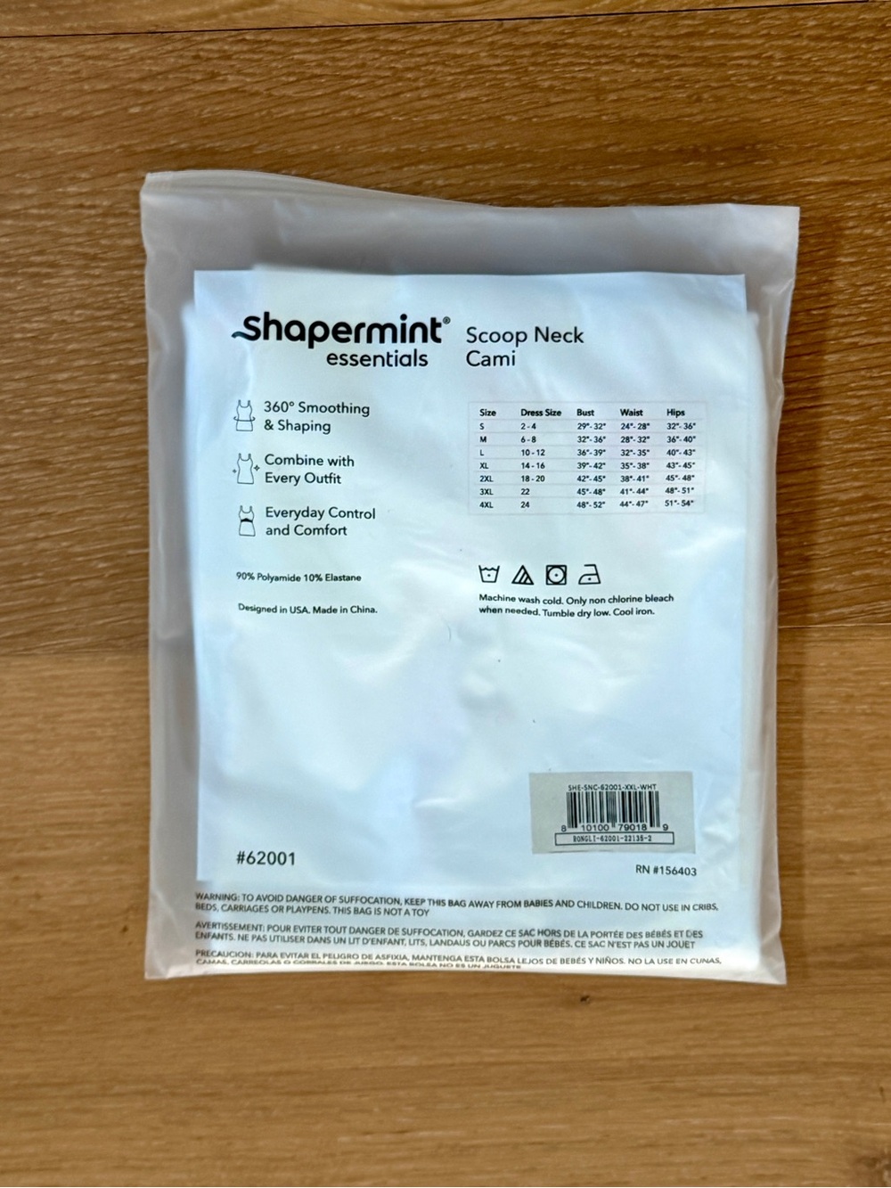 NWT Shapermint Essentials Cami Shapewear BUNDLE Scoop Neck Black White Cream XXL - Picture 12 of 16